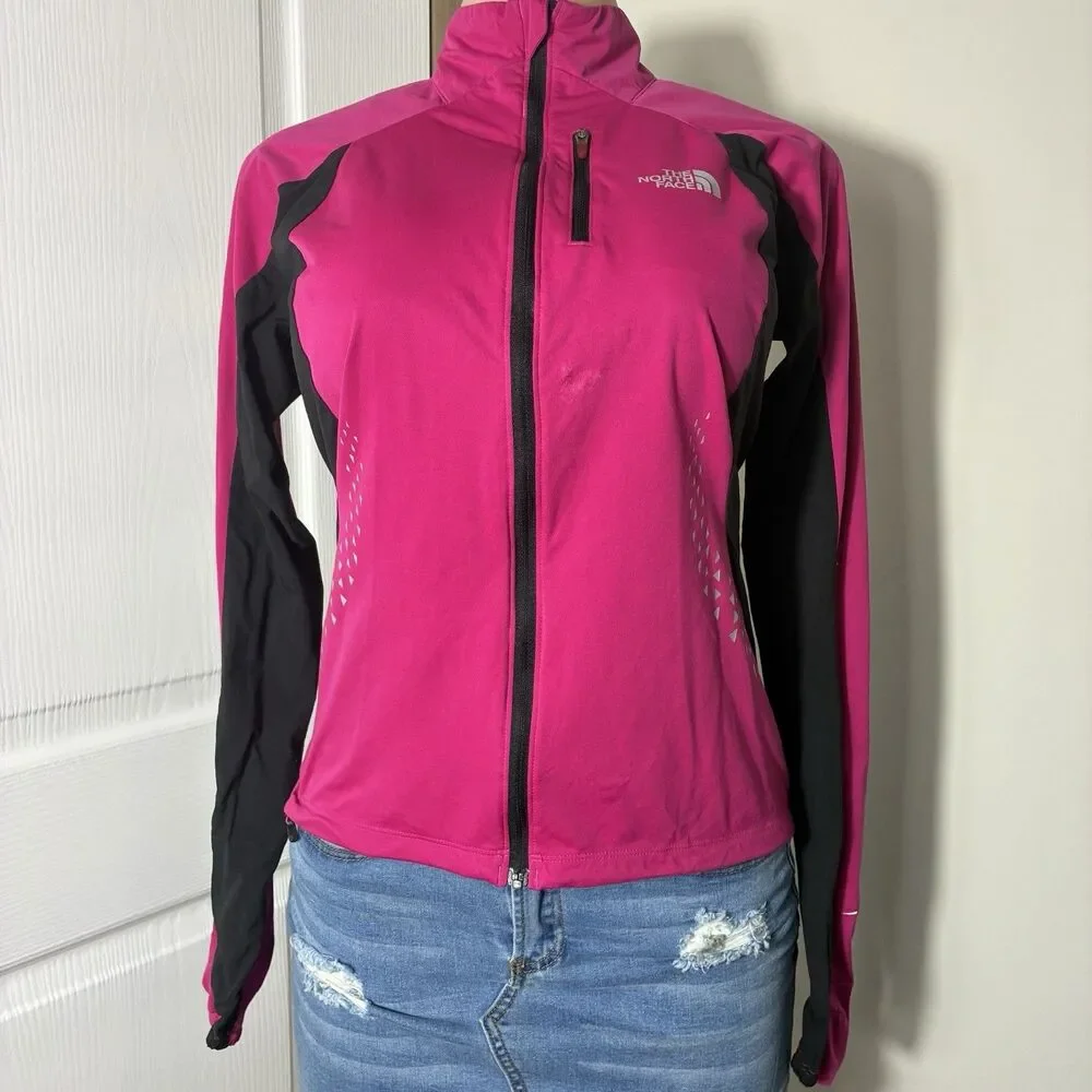 North Face Jacket Women Sz Small Zip Flashdry Reflective Windstopper Lightweight